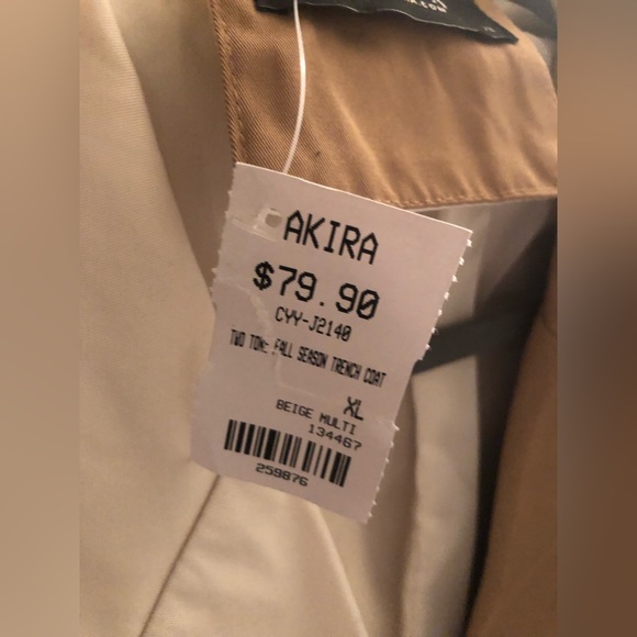 AKIRA TWO TONE FALL SEASON TRENCH COAT SIZE: XL - Picture 12 of 12